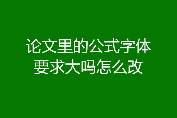 论文里的公式字体要求大吗怎么改