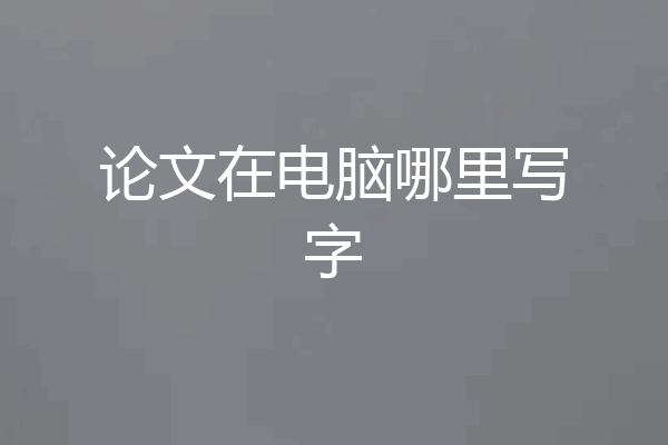 论文在电脑哪里写字