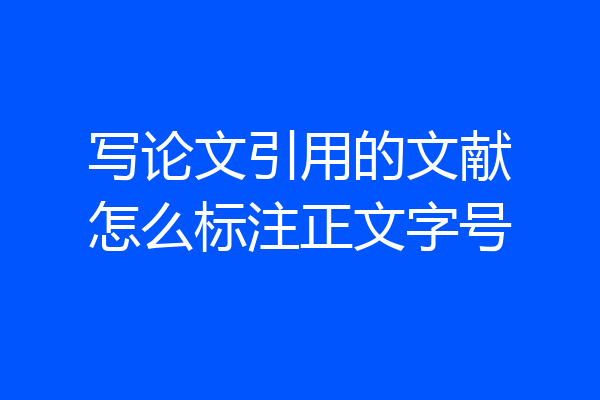 写论文引用的文献怎么标注正文字号
