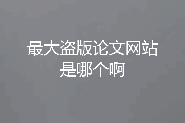 最大盗版论文网站是哪个啊