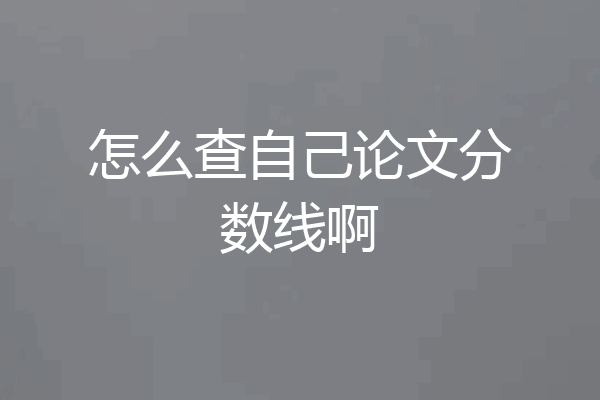怎么查自己论文分数线啊