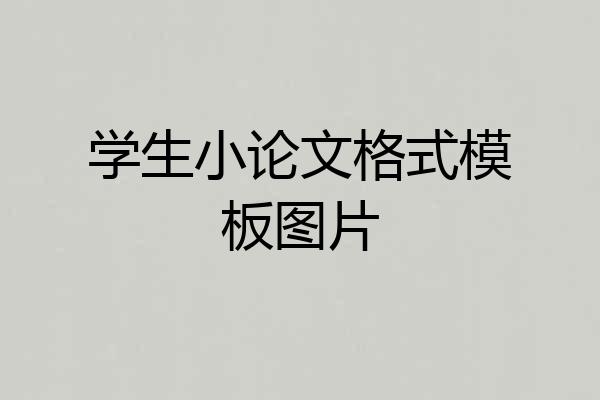学生小论文格式模板图片