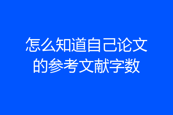 怎么知道自己论文的参考文献字数