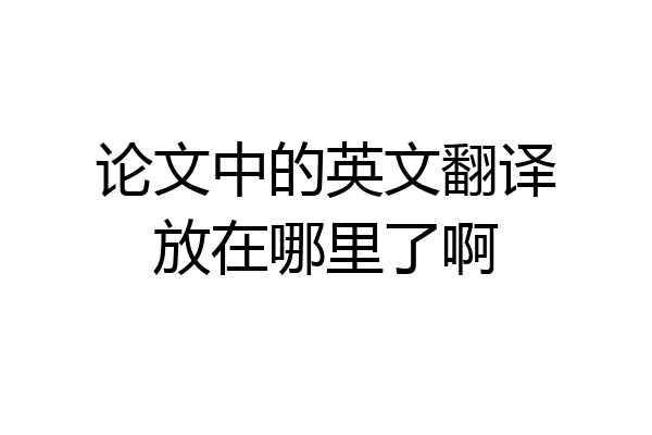 论文中的英文翻译放在哪里了啊