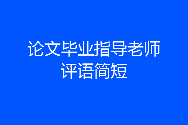 论文毕业指导老师评语简短