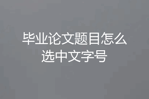 毕业论文题目怎么选中文字号