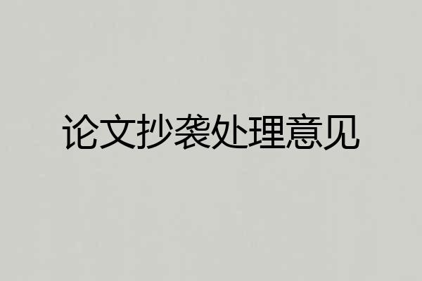 论文抄袭处理意见