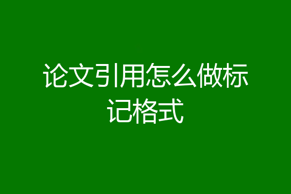 论文引用怎么做标记格式