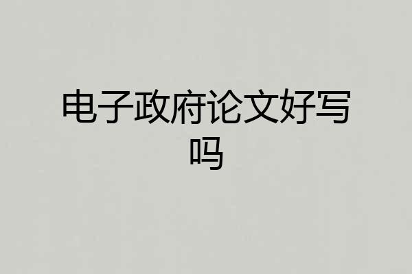 电子政府论文好写吗