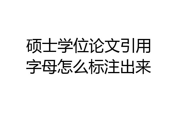 硕士学位论文引用字母怎么标注出来
