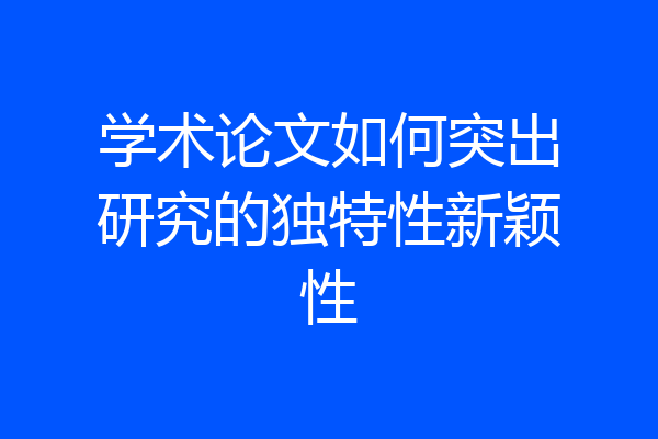 学术论文如何突出研究的独特性新颖性