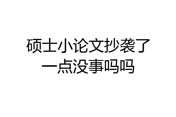 硕士小论文抄袭了一点没事吗吗