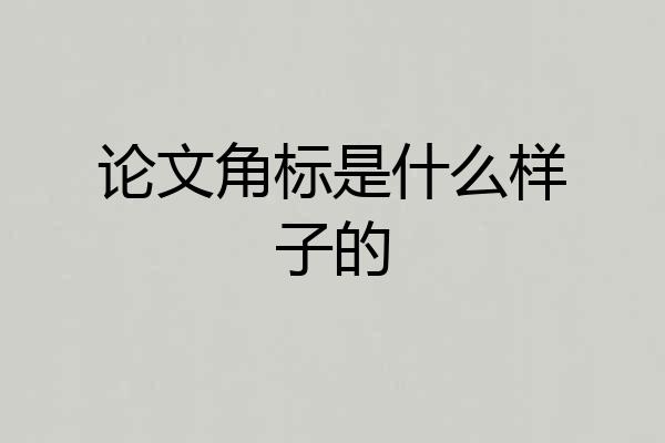 论文角标是什么样子的