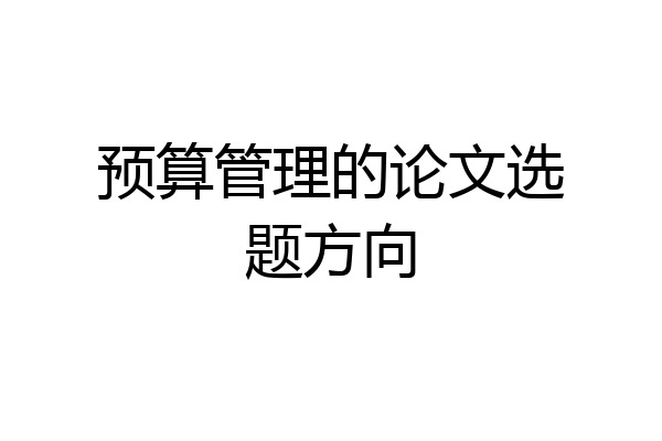 预算管理的论文选题方向