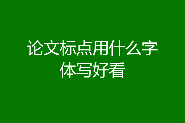 论文标点用什么字体写好看