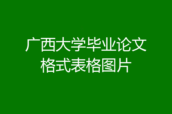 广西大学毕业论文格式表格图片
