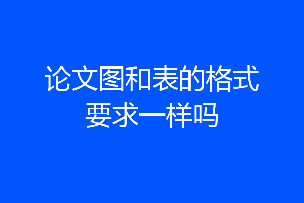 论文图和表的格式要求一样吗