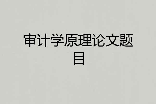 审计学原理论文题目