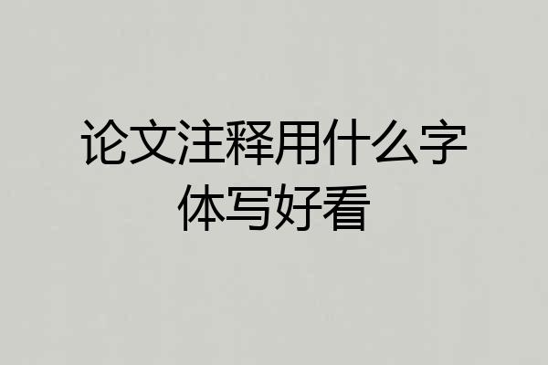 论文注释用什么字体写好看