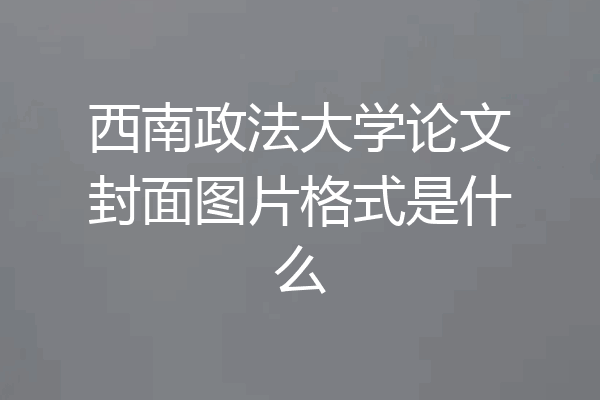西南政法大学论文封面图片格式是什么