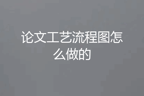 论文工艺流程图怎么做的