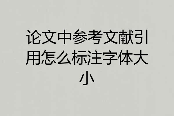 论文中参考文献引用怎么标注字体大小