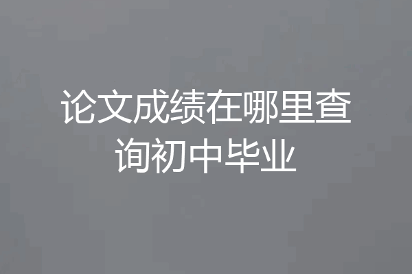 论文成绩在哪里查询初中毕业