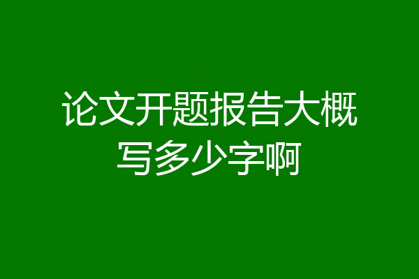 论文开题报告大概写多少字啊