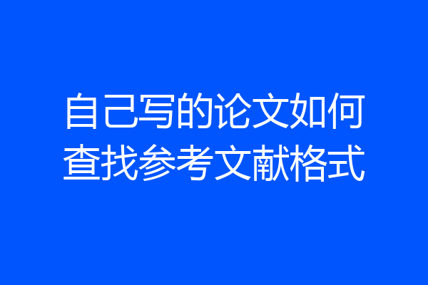 自己写的论文如何查找参考文献格式