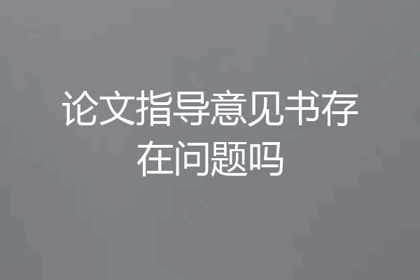 论文指导意见书存在问题吗