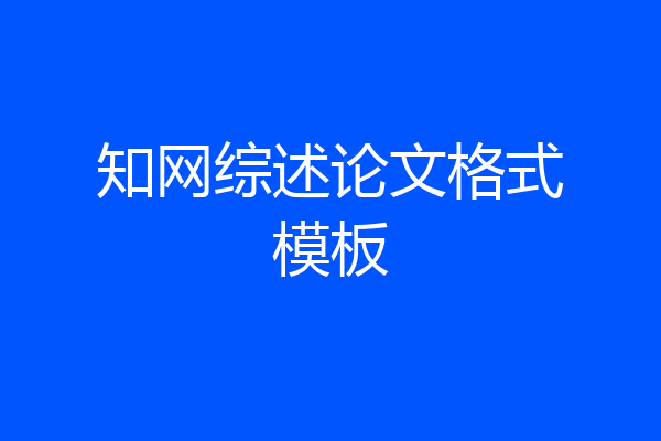 知网综述论文格式模板