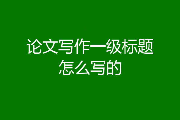 论文写作一级标题怎么写的