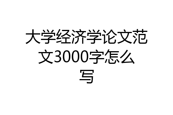 大学经济学论文范文3000字怎么写