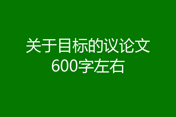 关于目标的议论文600字左右