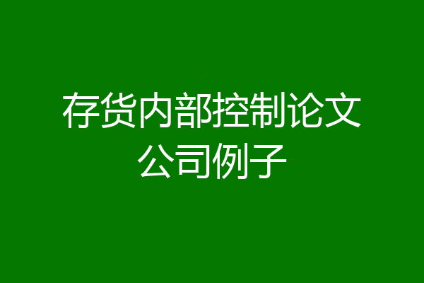 存货内部控制论文公司例子