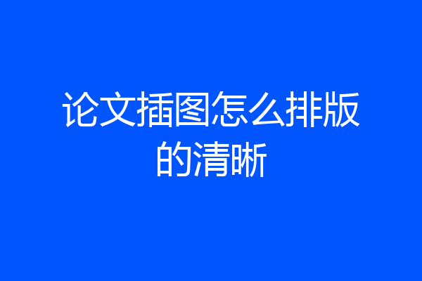 论文插图怎么排版的清晰