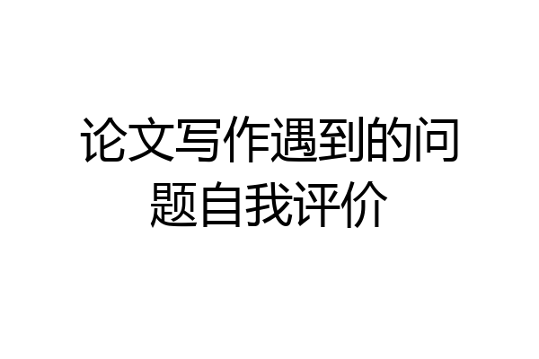 论文写作遇到的问题自我评价