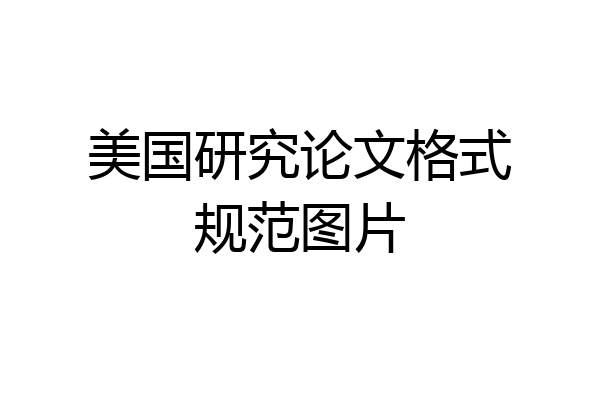 美国研究论文格式规范图片