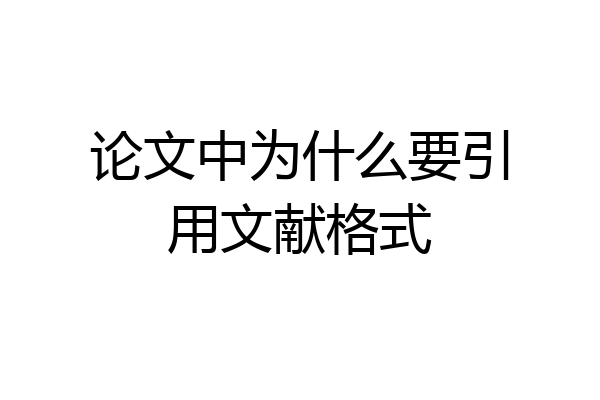 论文中为什么要引用文献格式