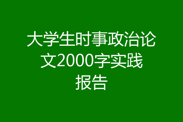 大学生时事政治论文2000字实践报告