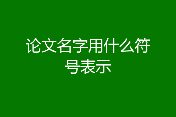 论文名字用什么符号表示