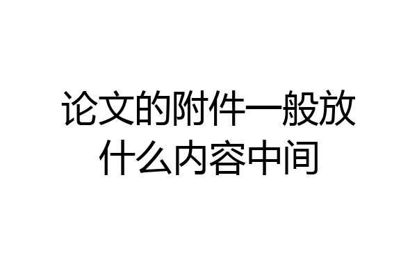 论文的附件一般放什么内容中间