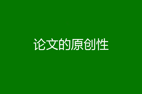论文的原创性