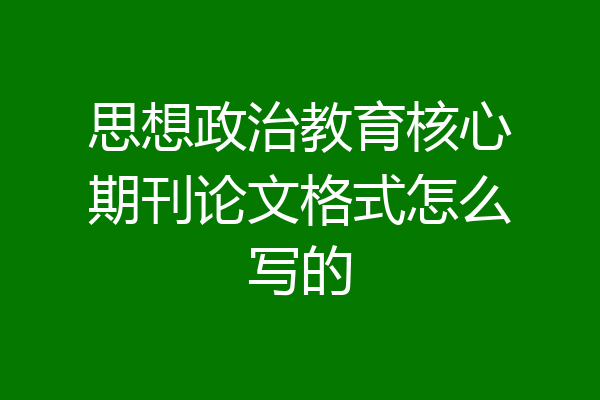 思想政治教育核心期刊论文格式怎么写的