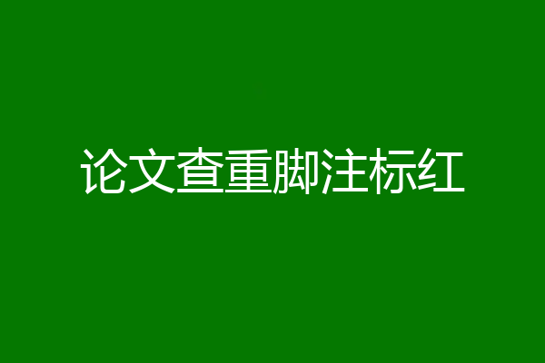 论文查重脚注标红