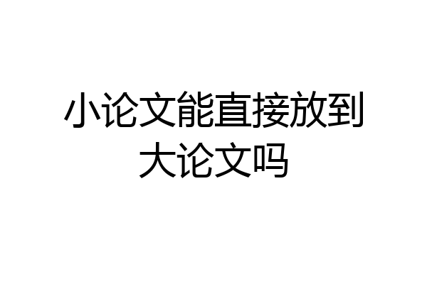 小论文能直接放到大论文吗