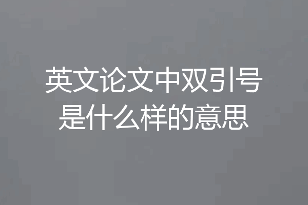 英文论文中双引号是什么样的意思