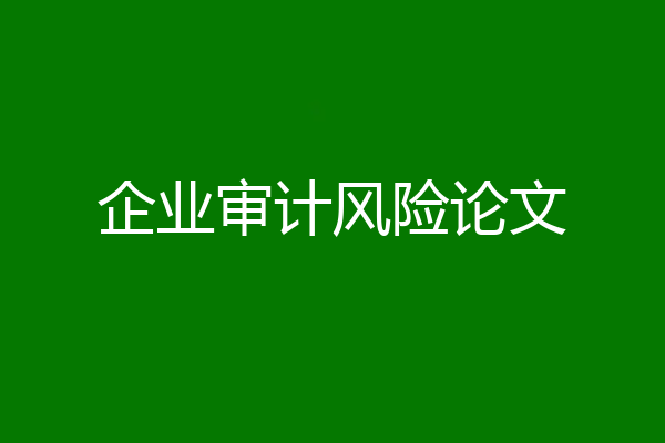 企业审计风险论文