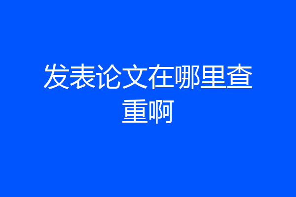 发表论文在哪里查重啊