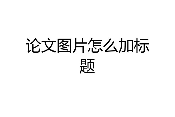 论文图片怎么加标题